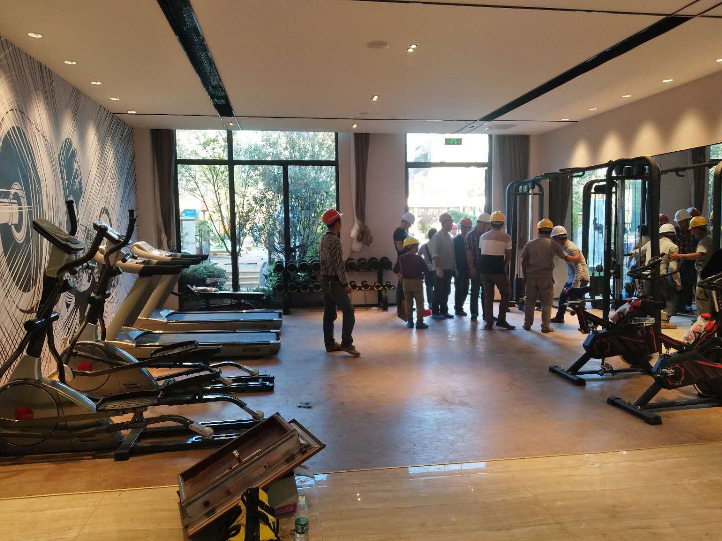 湖南株洲石峰山路碧桂园健身房案例 丝瓜污视频在线观看室内健身器材厂家